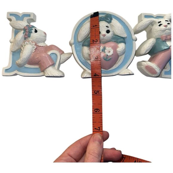 Homco Burwood Wall Plaques Set Bunnies Vintage Nursery Wall Decor 1970s Plastic - Picture 9 of 11